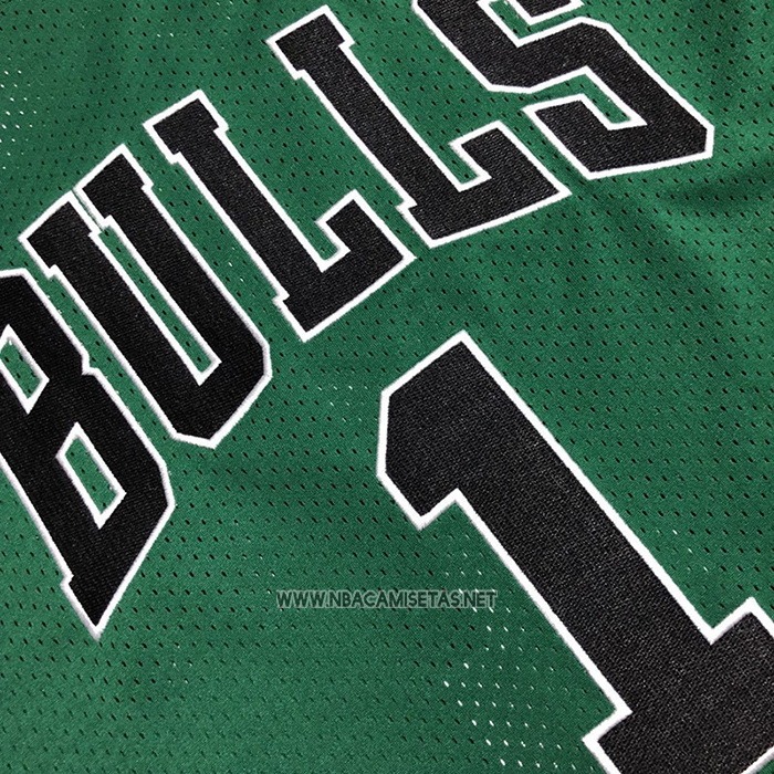 Camiseta Chicago Bulls Derrick Rose NO 1 Mitchel & Ness 2008-09 Verde